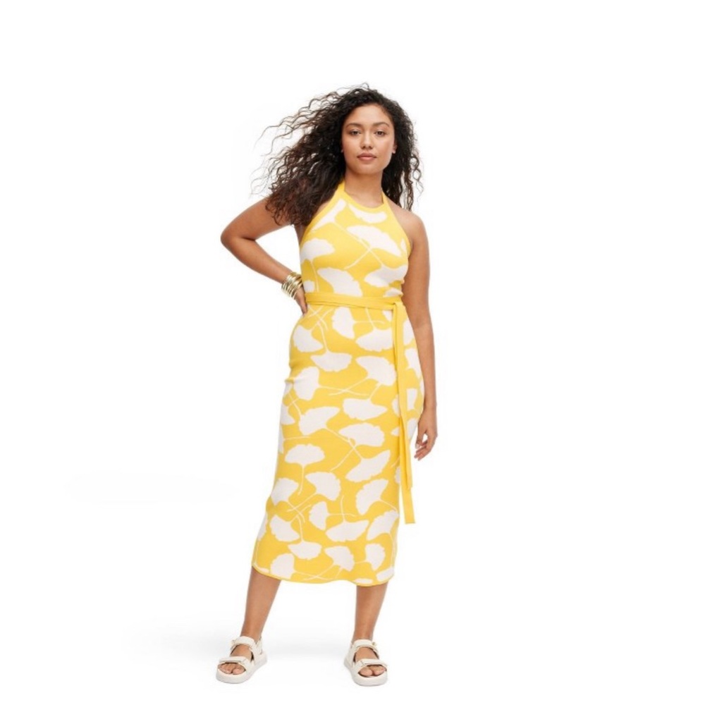 NWT Diane von Furstenberg for Target - yellow ginkgo halter